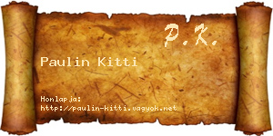 Paulin Kitti névjegykártya