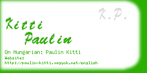 kitti paulin business card